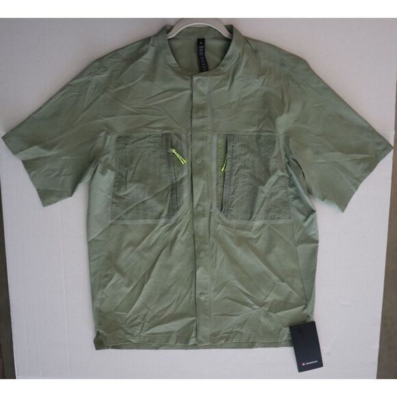 Lululemon LM3DX6S Men's Sz M Laurel Green Water-Repellent Hiking S/S Shirt - Picture 10 of 11